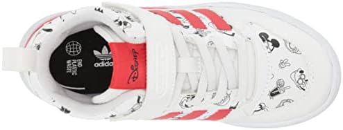 אדידס מקור פורום אמצע 360 נעלי ספורט, לבן / חי אדום / לבן, 2.5 לנו יוניסקס ילד קטן