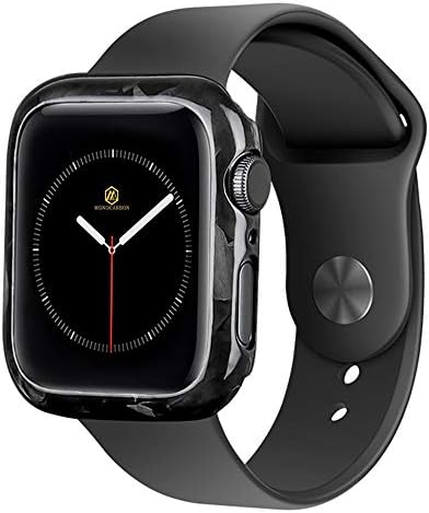 מארז סיבי פחמן מזויף מונו -פחמן תואם לסדרת Apple Watch 4/5 44 ממ מסגרת מגן IWatch Case Case Slim