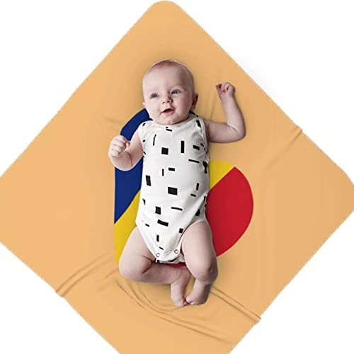 Love Romania Flag שמיכה לתינוק מקבלת שמיכה לעטיפת כיסוי חוט -יילוד של תינוקות