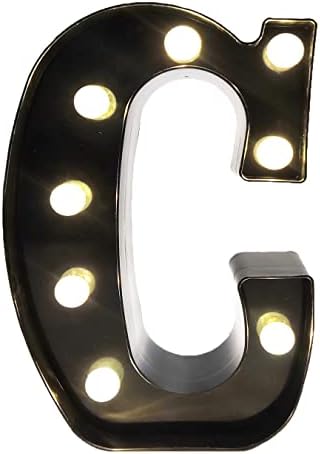 מכתבי מרק של אלפבית שחור LED 26 אלף -בית מדליקים אותיות עם מכתב LED מופעל על סוללת נורת יהלום לחתונה