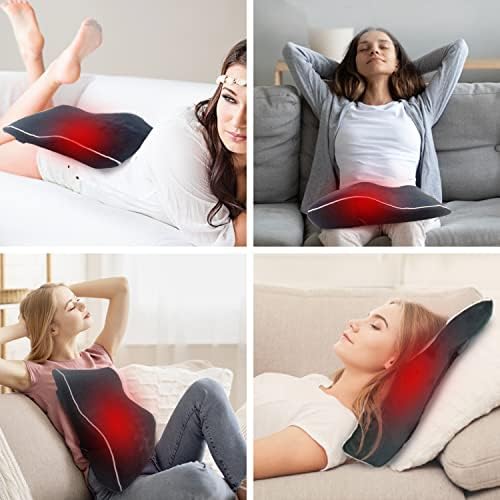 כרית תמיכה המותני לחימום להקלה על כאבי גב עם כיבוי אוטומטי, כרית מחוממת חשמלית 12 וולט לגב עם רצועה,
