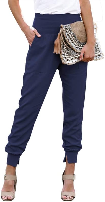 דוקוטו נשים אופנה מזדמנת מותגים אלסטיים מותניים כותנה מכנסיים רצה מכנסיים עם כיסים