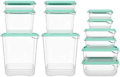 12 חתיכה פלסטיק מזון אחסון מיכל סטים עם מכסים אטום, לשימוש חוזר פלסטיק הכנת ארוחת אחסון מטבח סטים,