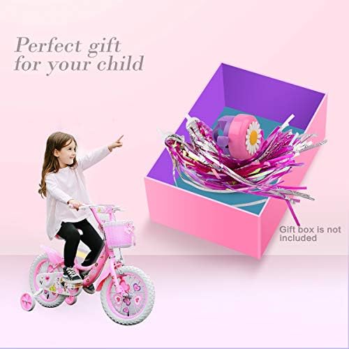 ילדים סגול סרטים ואופני פעמון עבור בנות-1 חבילה פרח אופניים פעמון עם 2 חבילה כידון סרטים קטנוע גדילים