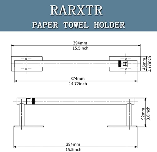מחזיק מגבת נייר RARXTR, מתחת למגבת נייר ארון למטבח, מתלה גליל מגבת נייר דבק למגבת אמבטיה, מתלה