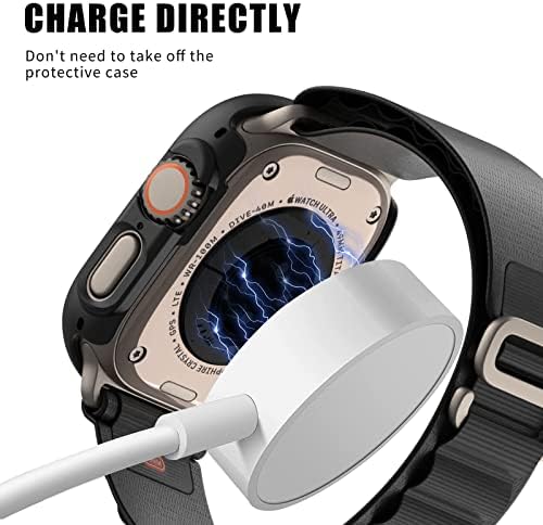 Nxtudy for Apple Watch Ultra Screen Protector 49 ממ, 2 + 2 חבילות מגן מסביב למארז סביב