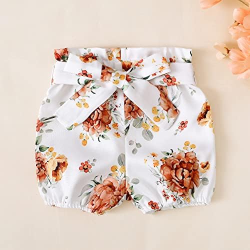 בגדי תינוקות יילוד ילדת תינוקת תלבושת קיץ פרוע מכנסיים קצרים פרחים מכנסי