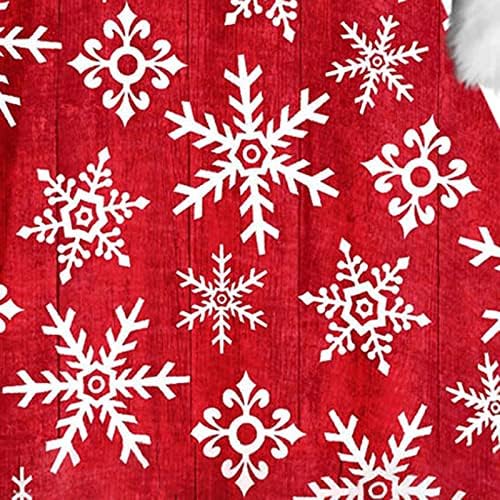 חג המולד הדפסת התלקחות שמלה לנשים פאזי פרווה צווארון נדנדה מסיבת חג שמלת גברת סנטה קלאוס תלבושות חג המולד תלבושות
