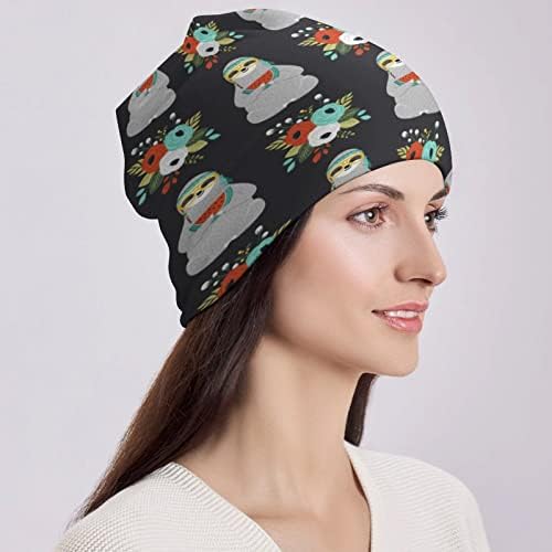 באיקוטואן מצחיק היפי עצלן הדפסת כפת כובעי גברים נשים עם עיצובים גולגולת כובע