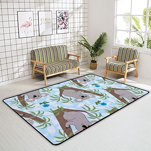 זוחל שטיח מקורה משחק מחצלת קואלה חמודה על עץ אקליפטוס לסלון חדר שינה משתלת חינוכית שטיח שטיח 60x39 אינץ '