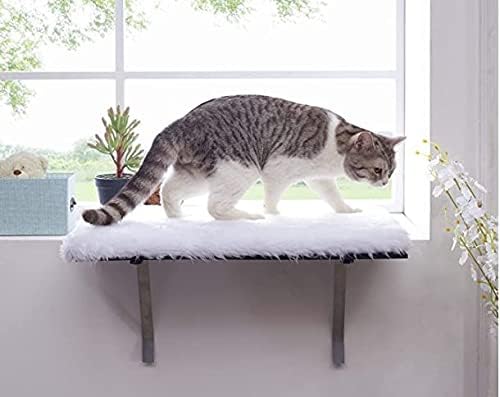 נילמאל הנילוס חתול חלון מוט, קיטי אדן חתול חלון מושב, תליית מיטה וערסל לחתולים מקורה, חתול קיר טיפוס מדפים אפור
