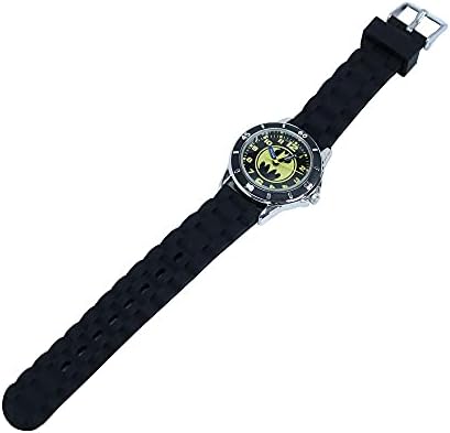 אנלוגי בנים אקוטיים-שעון קוורץ עם רצועת גומי, שחור וצהוב, 15