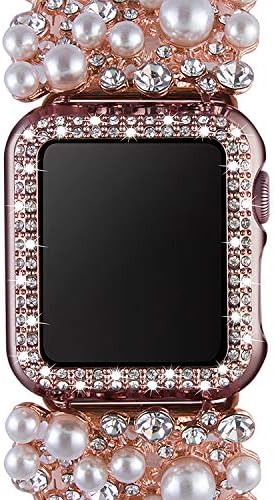 Viqiv bling כיסוי מארז פגוש פנים מגן לתואם ל- Apple Watch 38 ממ 42 ממ 40 ממ 44 ממ, מסגרת צלחת