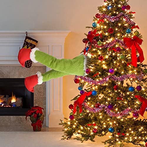 Besportble 2 pcs חג המולד רגלי שדון ממולאות קישוטי עץ תקועים קישוטי מסיבת חג חג המולד לעץ חג המולד עץ עץ עץ