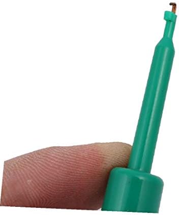 פלסטיק אלקטרוני מיני מבחן וו בדיקה אביב קליפ ירוק עבור מודד עופרת כבל 5 יחידות (פלסטיק אלקטרוני מיני מבחן וו