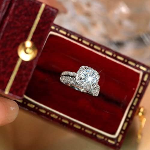 טבעת אירוסין לנשים טבעות נישואין אלגנטיות טבעות הבטחת אופנה צורת ריבוע טבעת זירקוניה טבעת יהלום 2