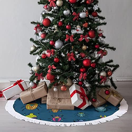 חצאית עץ חג המולד מעופפת חמודה חמודה חצאית עץ חג המולד אדומה עגולה עגולה עגולה עם קצה מצויד לקישוטי