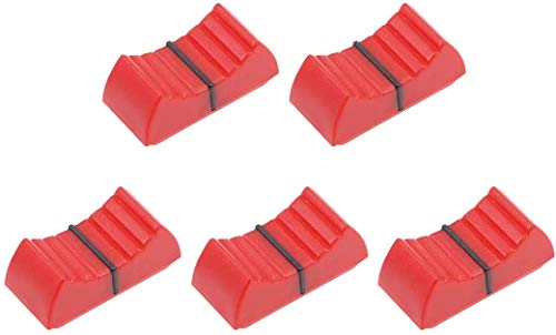 פילקט 10 יחידות ישר שקופית ישר פוטנציומטר דחיפה שטוחה כפתור מוט פלסטיק 4x1.2 ממ אדום