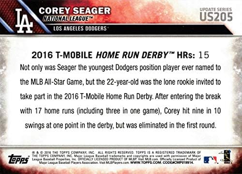 Topps Update Baseball US205 COREY SEAGER TROOKIE כרטיס - דרבי ריצה ביתית