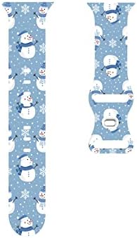 RertNocnf דמות רזה רצועה חג המולד תואם ל- Apple Watch 45 ממ 44 ממ 42 ממ, דפוס שלג חמוד של איש שלג רך רצועת החלפת