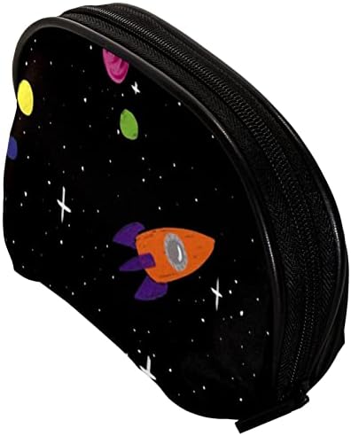 תיק איפור קטן, מארגן קוסמטיקה לטיולים של רוכסן לנשים ונערות, גלקסיית חלל פלאנט מצוירת