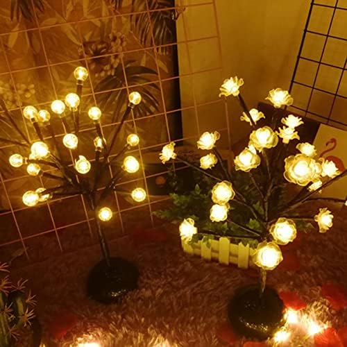 Liuhd LED אורות עץ ליבנה אורות שולחן ליבנה עץ ליבנה לבן עץ ליבנה עץ ליבנה מסיבת חג המולד קישוטים מחזיק