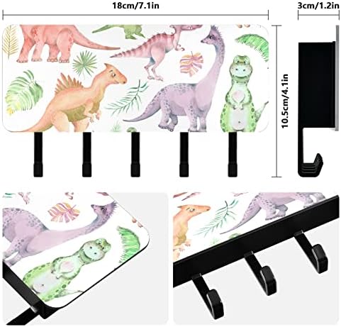 קריקטורה דינוזאורים מפתח מחזיק עבור קיר מפתח קולב עם 5 מפתח ווי מפתח מתלה ארגונית מפתח ודואר