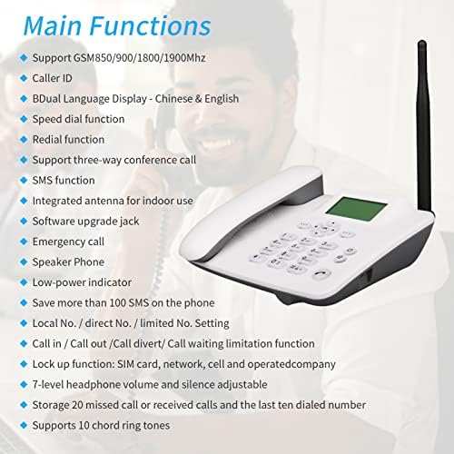 טלפון אלחוטי קבוע 2G תמיכה טלפונית שולחן עבודה GSM 850/900/1800/1900 מגה הרץ כרטיס סים טלפון אלחוטי