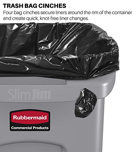 מוצרים מסחריים של Rubbermaid סל רזים ג'ים פלסטיק מלבני מיחזור עם תעלות אוורור, 23 ליטר, מחזור