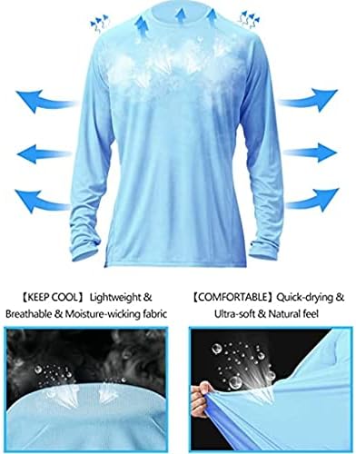 שרוול ארוך לגברים UPF 50+ חולצת הגנה מפני השמש של שומר פריחה חולצת UV לטיול דיג ריצה ושחייה