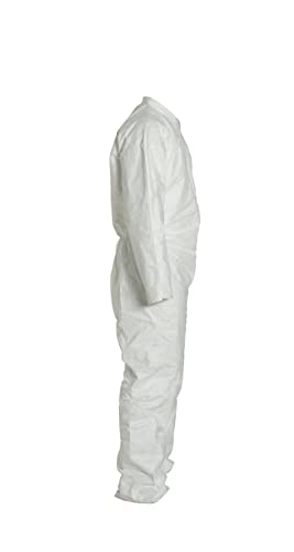 Dupont Ty120s חד פעמי Tyvek חליפת כיסוי לבן 1412, Size Xlarge, נמכר על ידי כל אחד