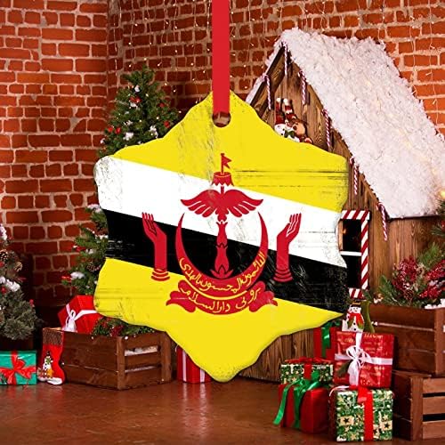 ברוניי דגל חג המולד עץ קישוטי ברוניי המדינה מזכרות מצחיק חג המולד תליית דקור לאומי דגל חג המולד דקור קרמיקה