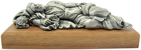 אוסף הפיסול הליטורגי של מיכלאנג'לו פיוטר פיוטר ישן סן ג'וזף פסל פסל על בסיס עץ, 4 1/2 אינץ '