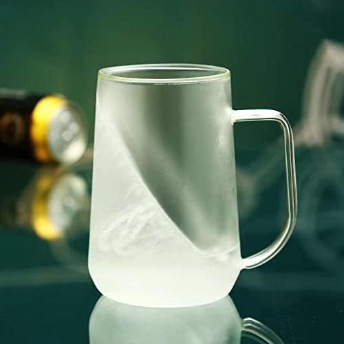 Sizikato 2 PCS כוס בורוסיליקט כוס שתייה, ספל בירה זכוכית קיר כפול, 16oz