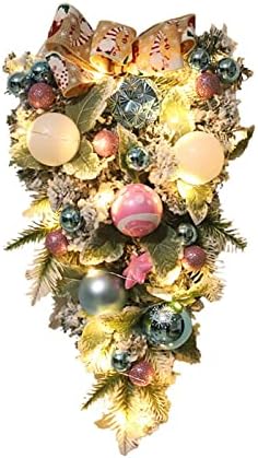 זרי חג המולד של Xios Dog 2022 זר חג מולד חדש קישוטי עץ הפוך עץ חג המולד קישוט כדור תליון דלת כניסה