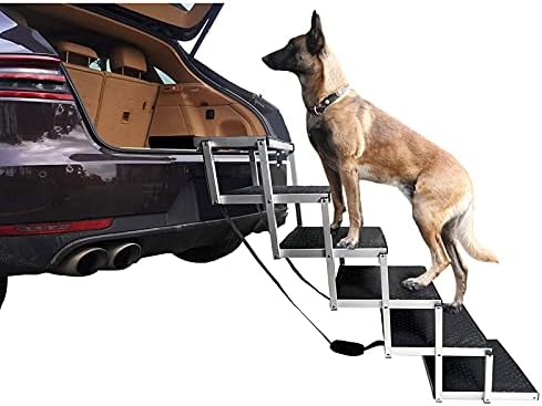 6 צעדים משודרג כלב רמפות לכלבים גדולים רכב,קל משקל החלקה מתקפל נייד כלב מדרגות עם עמיד למים משטח רמפה