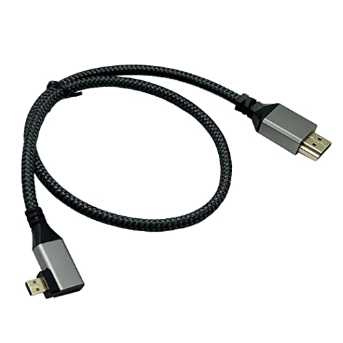 SeadReam זווית 4K מיקרו HDMI לכבל HDMI כבל ימין זוויתי מיקרו HDMI לתמיכה קלועה של כבל HDMI רגיל 4K 60Hz HDR