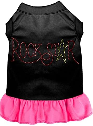 מוצרי חיות מחמד של מיראז '57-21 XXXLBK שמלת כוכב רוק ריינסטון שחור, 3X