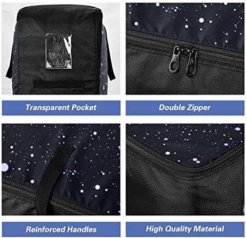 שקית אחסון בגדים של אמליבור משולבת לשמיכה - קיבולת גדולה של Starry Sky House תיק עם מיכל אחסון קישוט