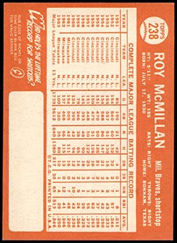 1964 Topps 238 רוי מקמילן מילווקי בראבס NM+ Braves