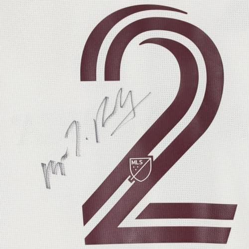 קיגן רוזנברי קולורדו ראפידס חתימה על חתימה משומשת מס '2 ג'רזי לבן מעונת MLS 2020 - גופיות כדורגל עם חתימה