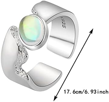 2023 טבעת קשר חדשה טבעת סטרלינג ירח סטרלינג טבעת קשת מתכווננת טבעת ירח סינטטי מתנה תכשיטים טבעת