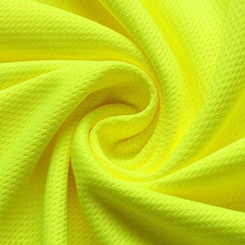 Toptie שיפור בביצועים של שרוול קצר שר שרוול קצר, חולצת טי-בטיחות רפלקטיבית-צהוב-XL