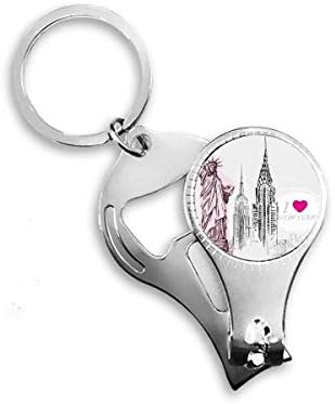 אני אוהב את ניו יורק אמריקה קאנטרי סיטי ניפר ניפר טבעת מפתח פתיחת בקבוקי שרשרת