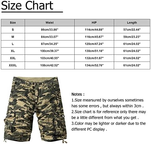 מכנסיים קצרים לגברים, מכנסי מטען לגברים רגועים מתאימים להתאמה קצרה חיצונית של מכנסי כותנה מרובי כיסים.