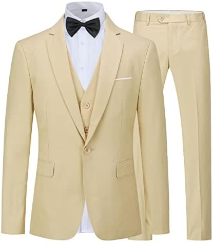 יפושי גברים של התאמה דקה 3 חתיכה חליפת כפתור אחד עסקי חתונה לנשף חליפות בלייזר טוקסידו אפוד מכנסיים