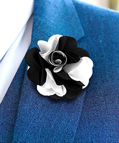 ויטוריו ויקו לגברים סיכת דש פרח דו-גונית רשמית: אביזרי חליפת סיכת פרח סיכות לחליפה או טוקסידו על ידי חפתים