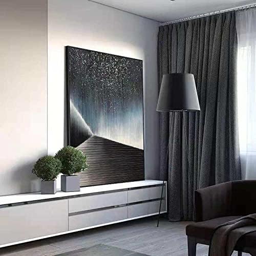ציור מופשט מודרני ציור דקורטיבי תלת מימד ציור מופשט שמן ציור כוכב אור פשוט שחור ולבן ציור דקורטיבי טבעי