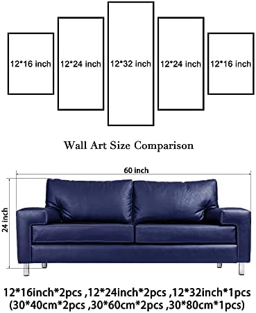 אמנות שינוי צבעים גדול הדפסי בד קיר אמנות סגול מופשט נוף תמונות ציורי חדר שינה סלון בית קישוטי 5 חתיכה מודרני