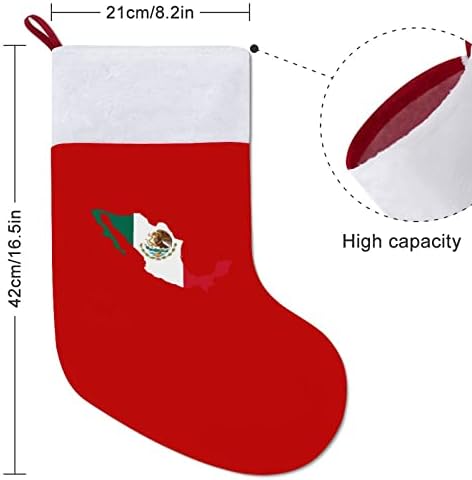 דגל מקסיקו מגרבי חג המולד קטיפה אדומה עם שקית ממתקים לבנה קישוטי חג המולד ואביזר מסיבות משפחתיות